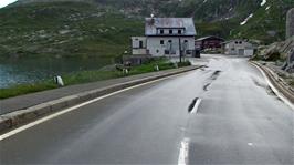 The road by the lake at Grimsel Pass